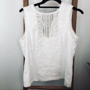 𝅺nanette Lepore white lace blouse
